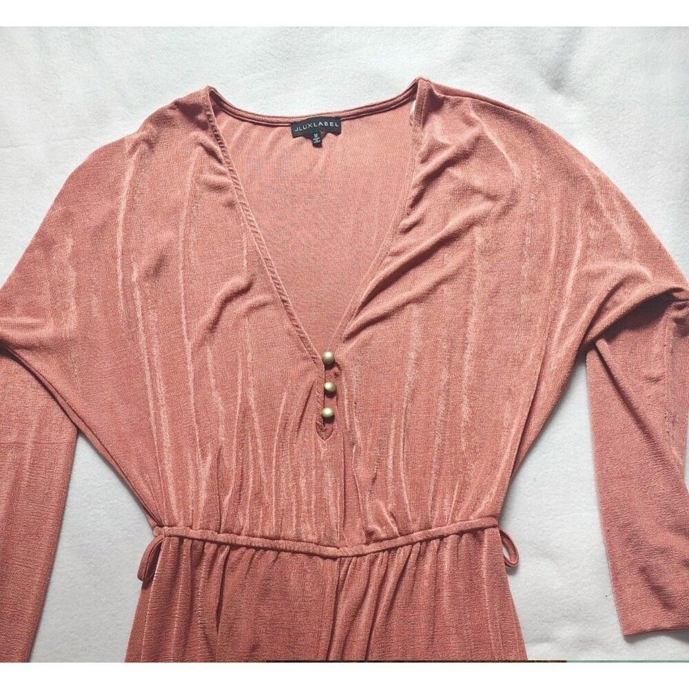 JLUXLABEL Women's Jumpsuit Terracotta Burnt Orange Size Medium M Wide Leg